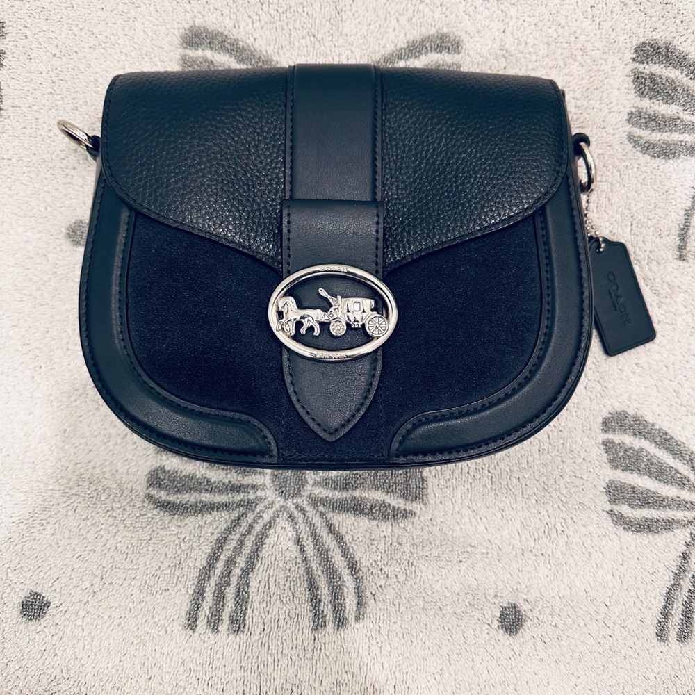 Coach Georgie Saddle Bag in Midnight Blue